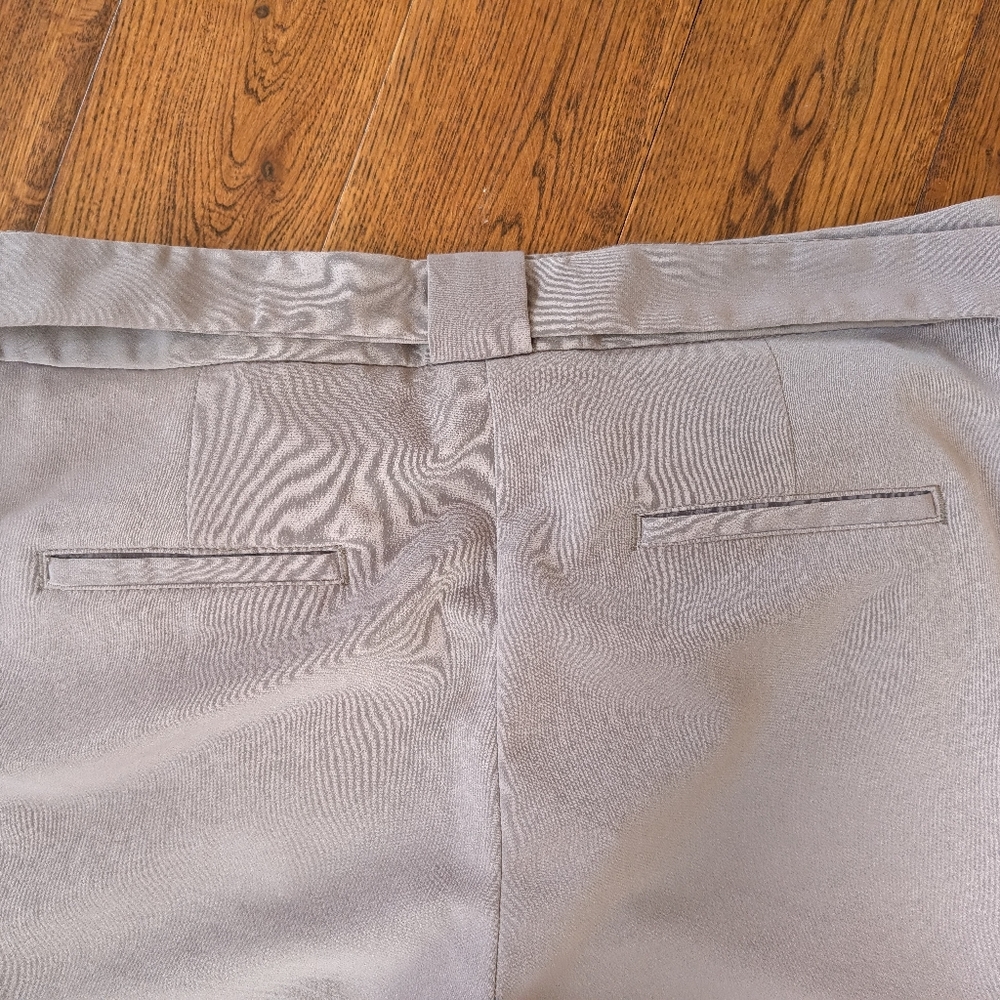 EUC Ladies LC Lauren Conrad Slacks Trousers Pants Gray Fabric Bow Belt Cuff Sz 4 - Picture 6 of 8
